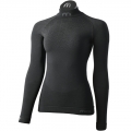 Mico Women Long Sleeves Mock Neck Shirt Primaloft Nero